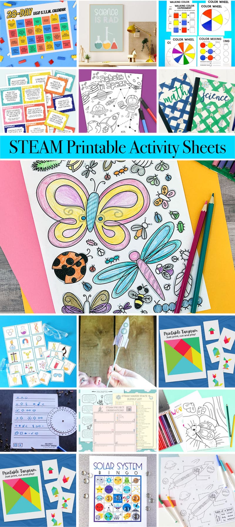 STEAM printable activity sheets your family can create and learn with