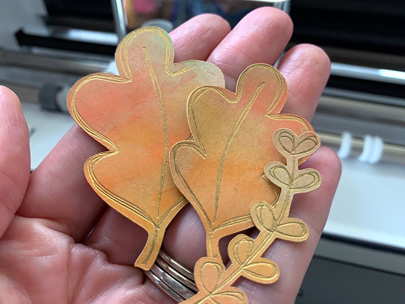 Cut Fall leaves with foil accents using your Cricut and foil transfer tool