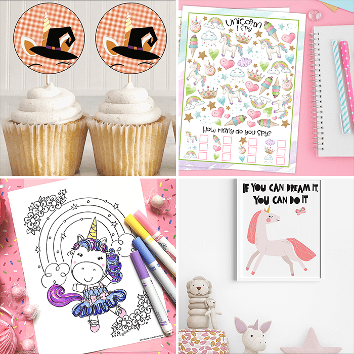 Unicorn printables and coloring pages