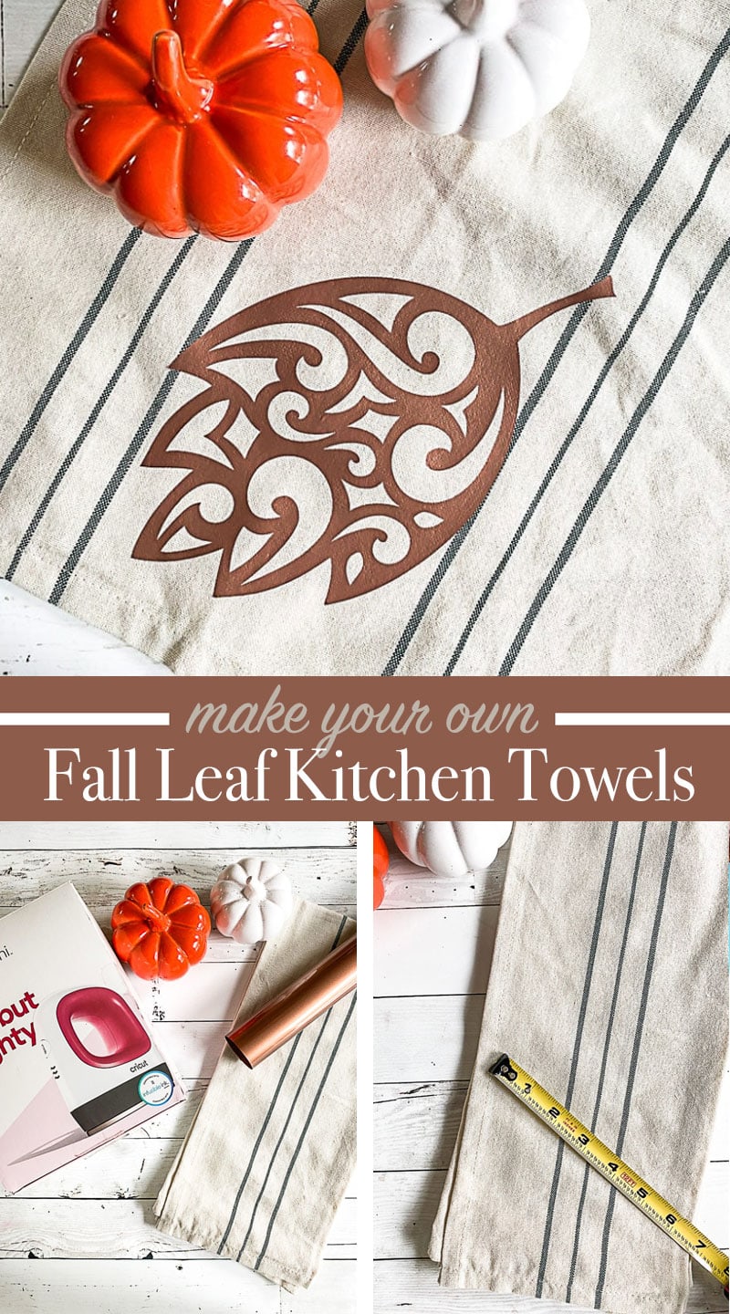 DIY fall leaf kitchen towel how to for Thanksgiving by Jessica Roe