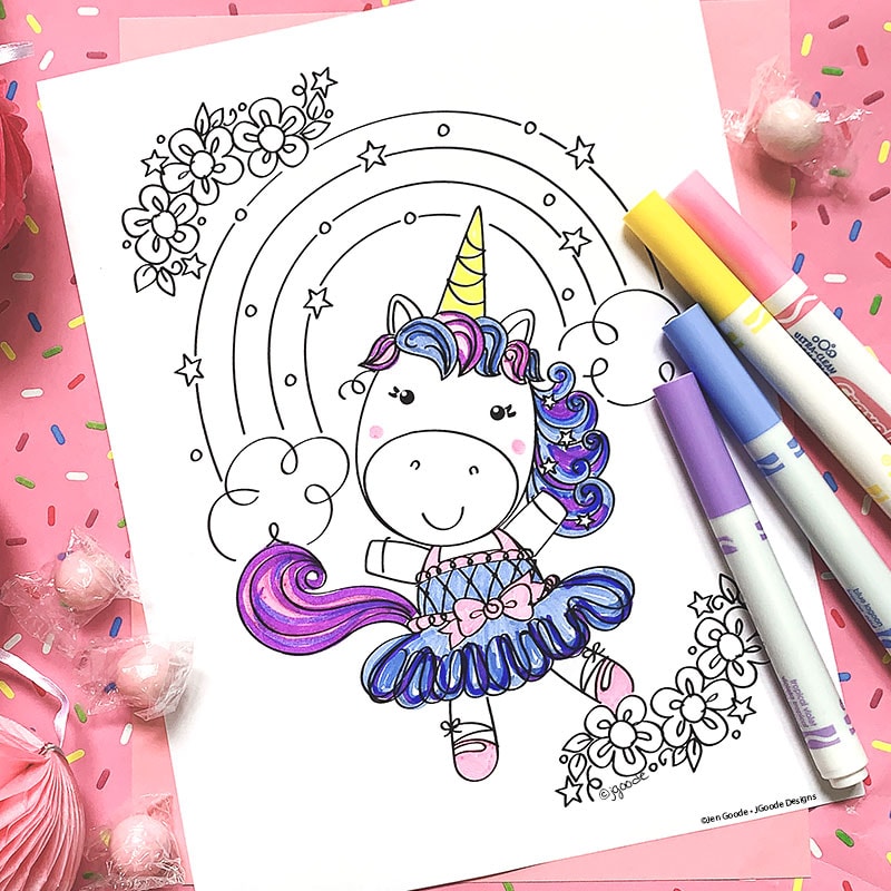 Unicorn Birthday Gift Activity Coloring Book Cute Animal Unicorn