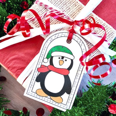 Printable penguin gift tags for your Christmas, winter and holiday gift wrapping. Penguin art design created by Jen Goode