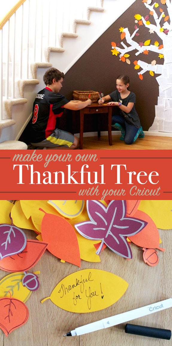 Make a DIY Thankful Tree with your Cricut - leave cut files designed by Jen Goode