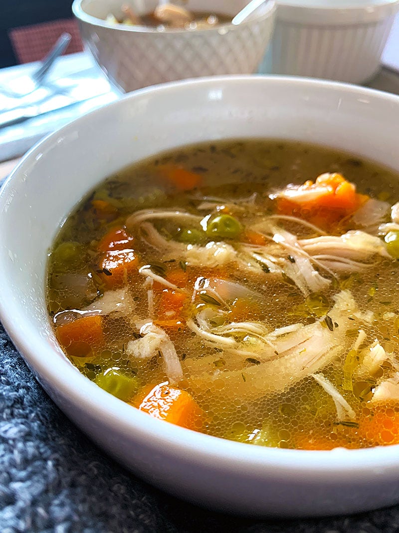 Warm your belly with this quick and easy chicken and vegetable soup recipe. It's a family favorite!

