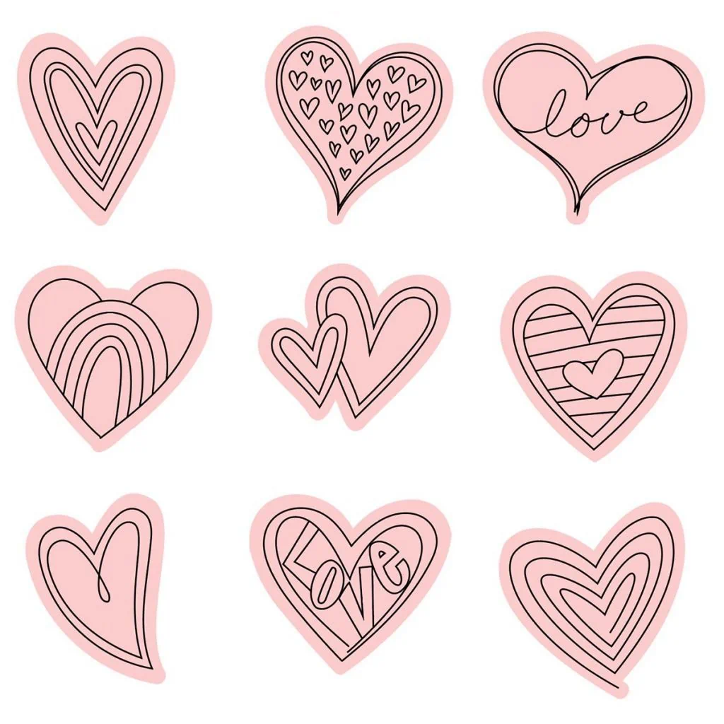 9 Doodle Hearts SVG by Jen Goode