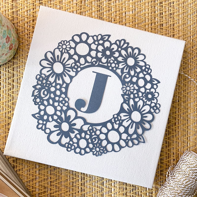 Create a personalized monogram with this floral SVG design and your Cricut