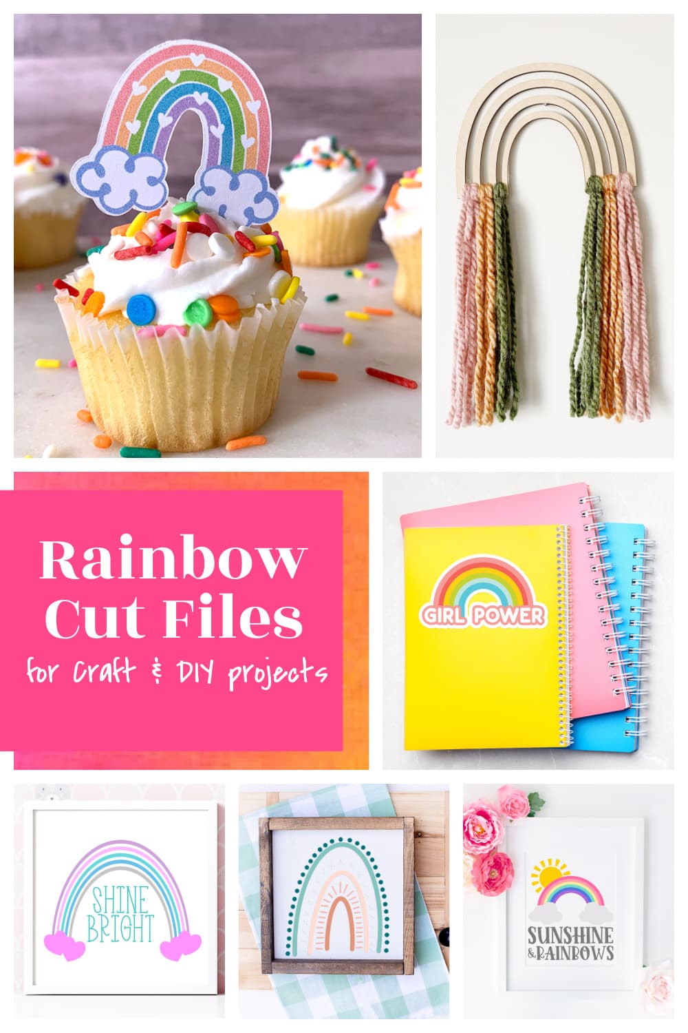 Create fun Rainbow themed projects with rainbow SVG cut files