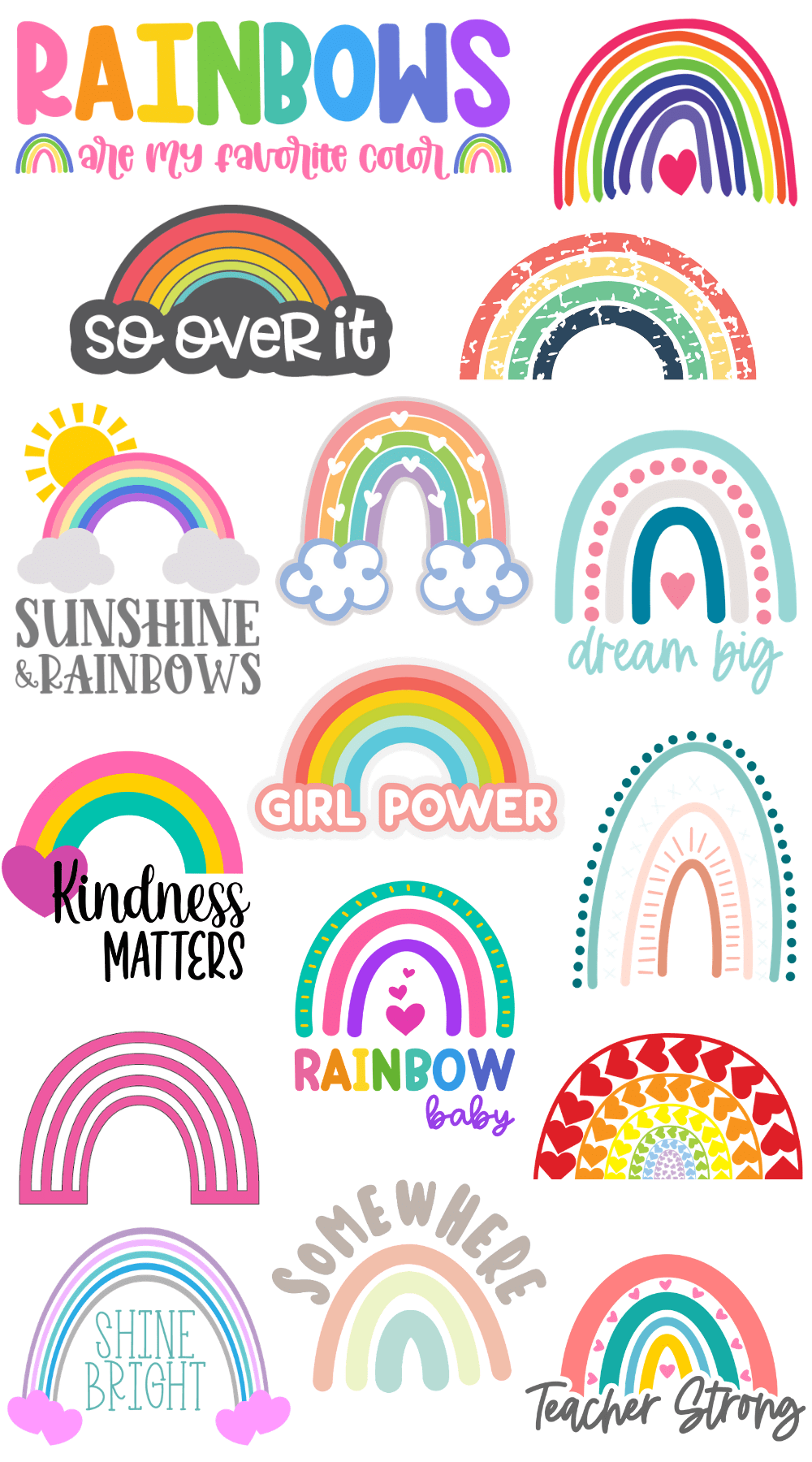 Rainbow SVG cut file bundle you can craft with