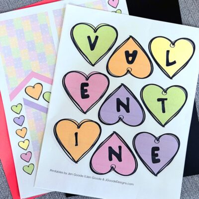 Candy Heart Printable Banner Decor by Jen Goode