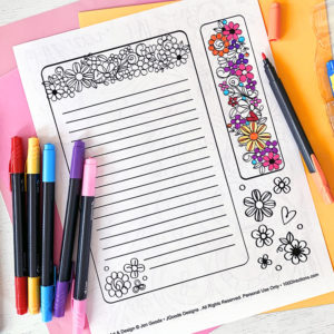 Floral Reading Kit - printable bookmark and reading log by Jen Goode