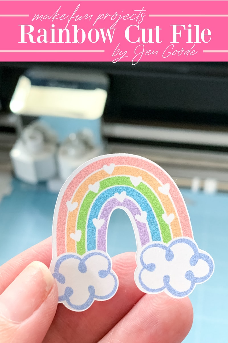 Craft with a cute rainbow SVG cut file designed by Jen Goode