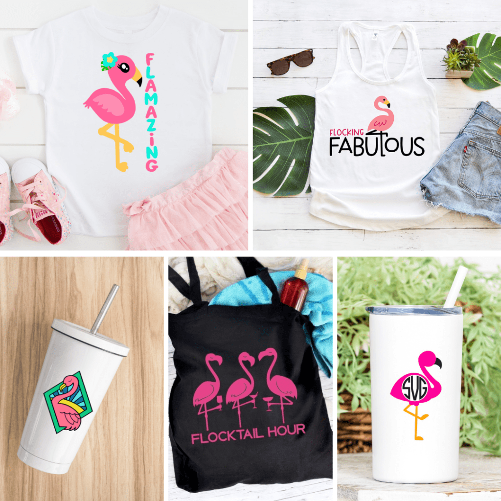 Create your own crafts with these flamingo cut files