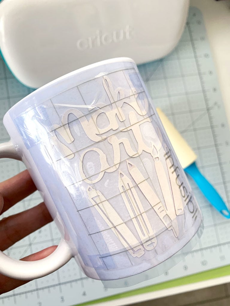 Cut infusible ink into designs to create custom mugs in minutes