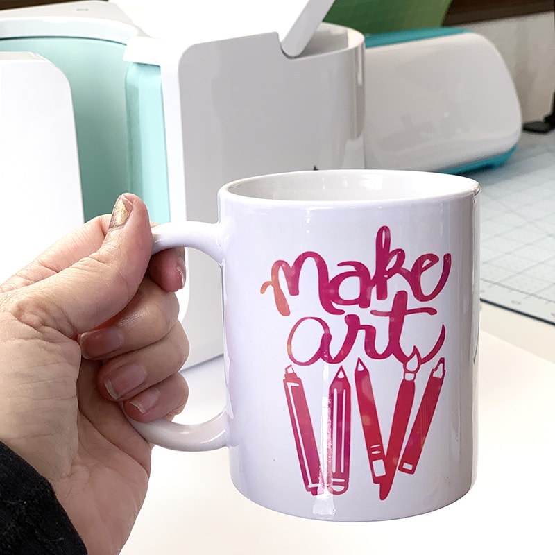 Create your own easy DIY mug with Cricut's mug press and infusible ink - SVG cut design by Jen Goode