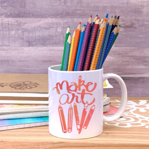Make Art cut file and DIY Mug featuring an SVG by Jen Goode