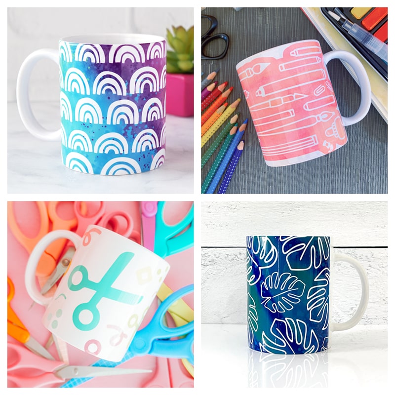 Make your own custom mugs with mug wrap SVG designs and Cricut mug press