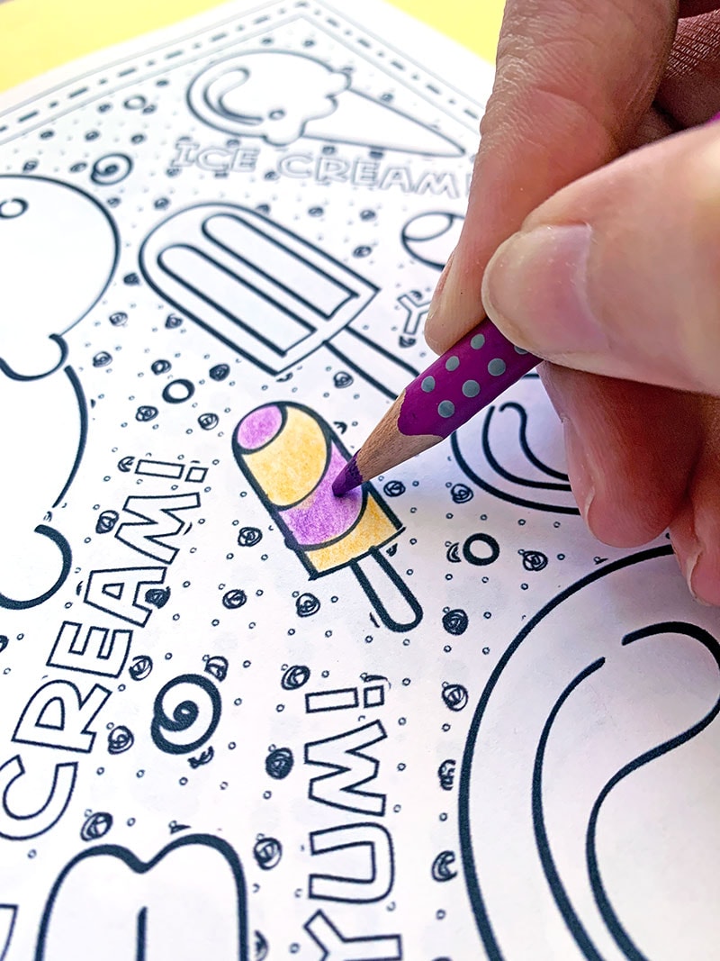 Color your own summer popcicle coloring page