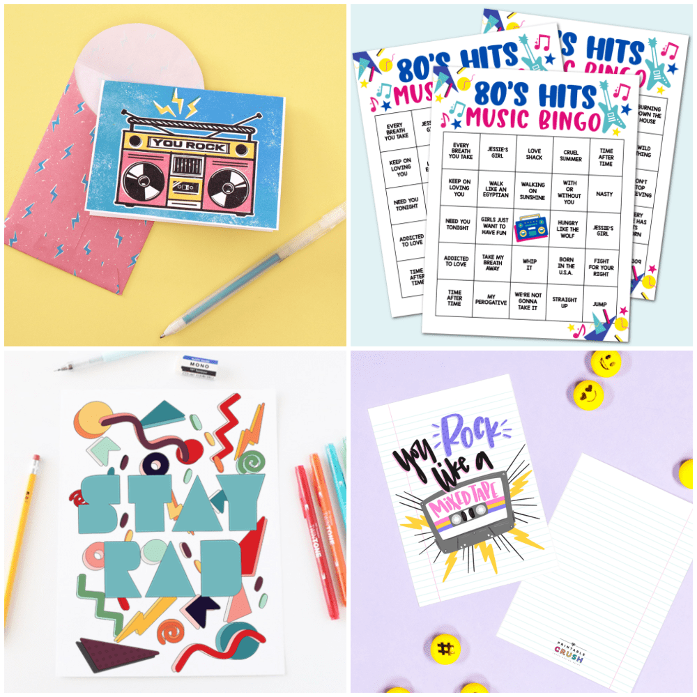 80s themed printable activities