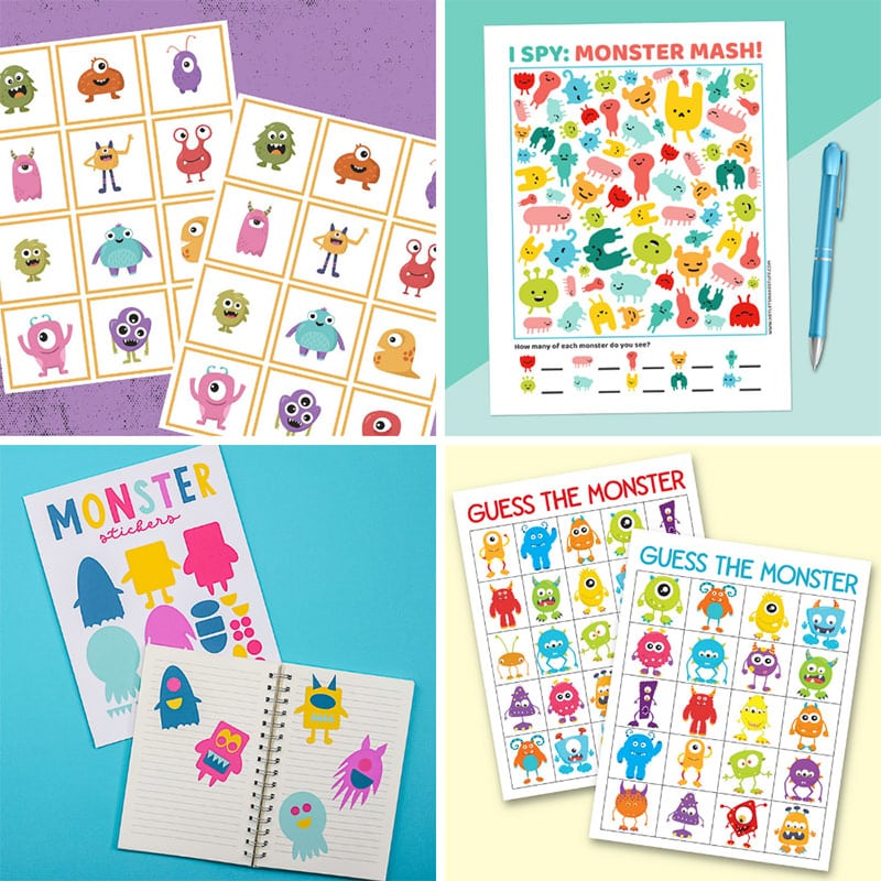 Monster printables and activity sheets