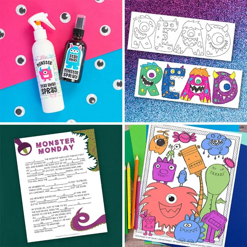 Printable monster activity sheets for the whole family