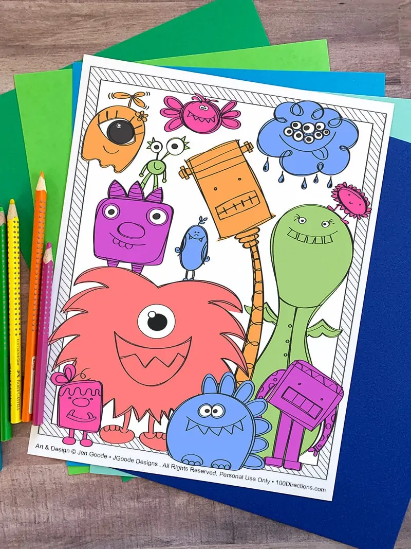 Cute Monster Coloring Page
