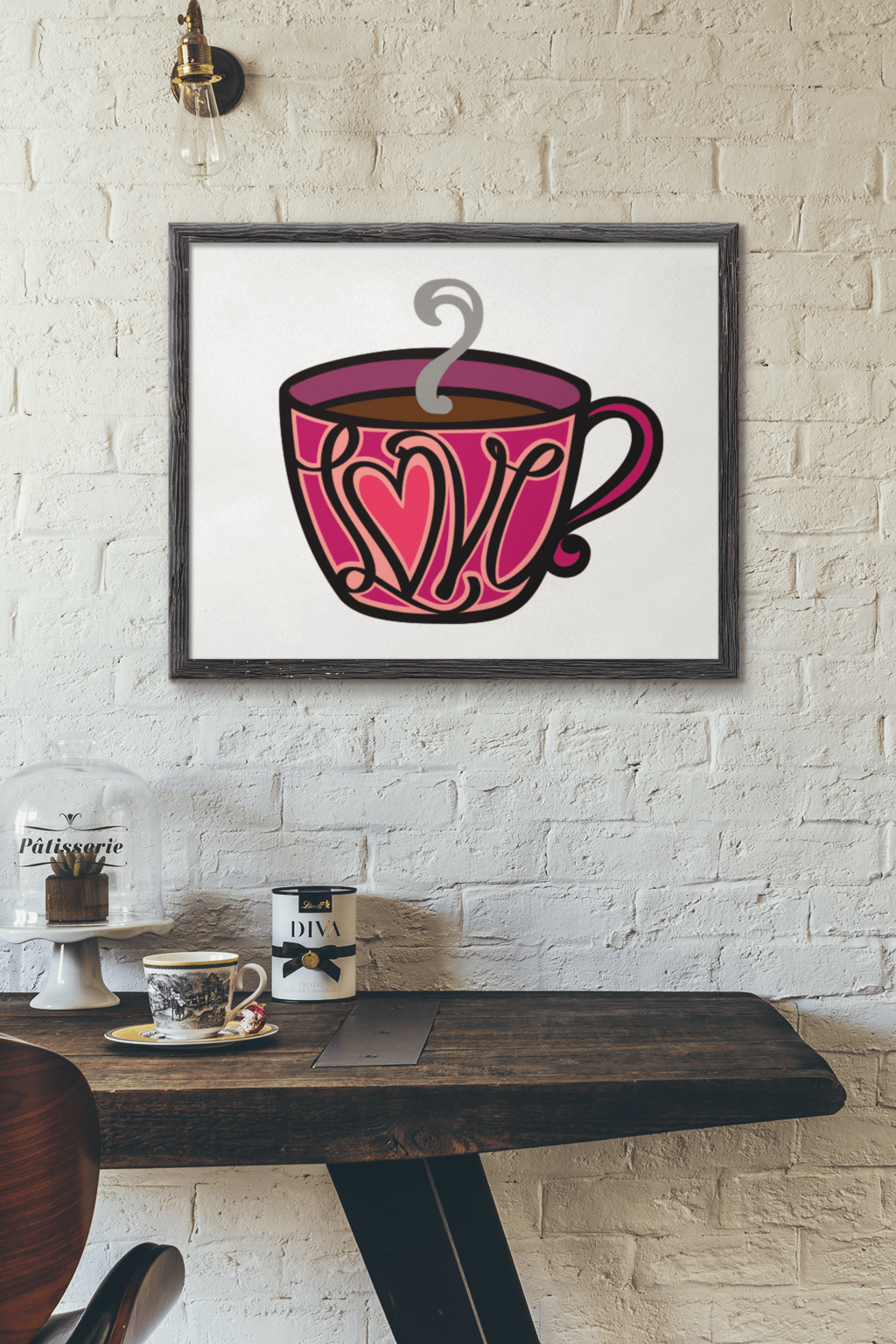Create wall art with this original coffee art SVG file by Jen Goode