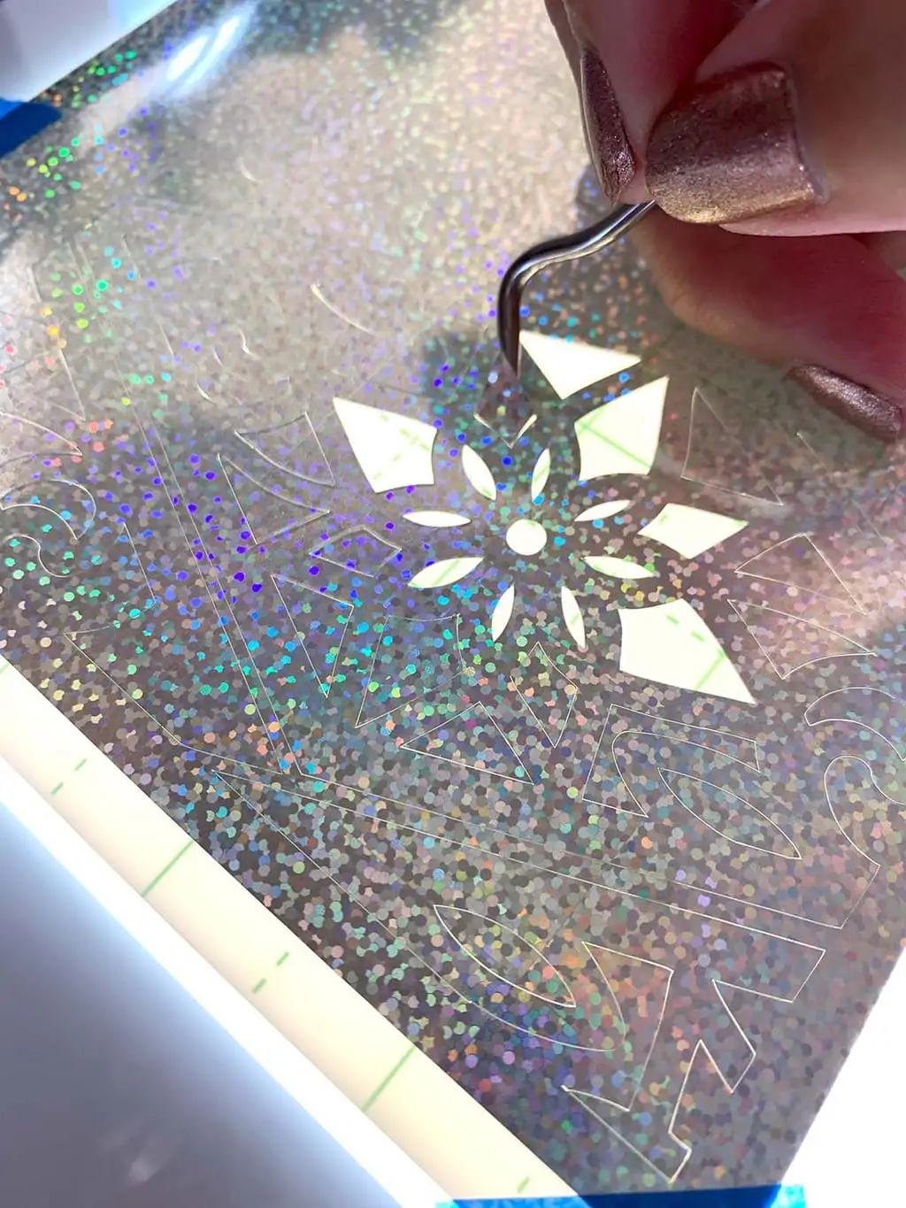 The Cricut BrightPad makes weeding easier by shining light through project cut lines