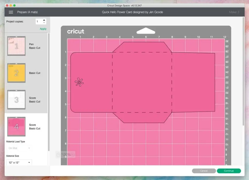 Cricut Design Space will sort your project pieces by color