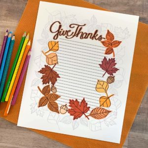 Give Thanks gratitude printable page by Jen Goode