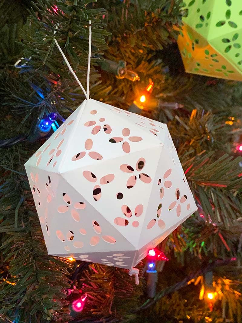 pretty paper ornament with floral cut outs