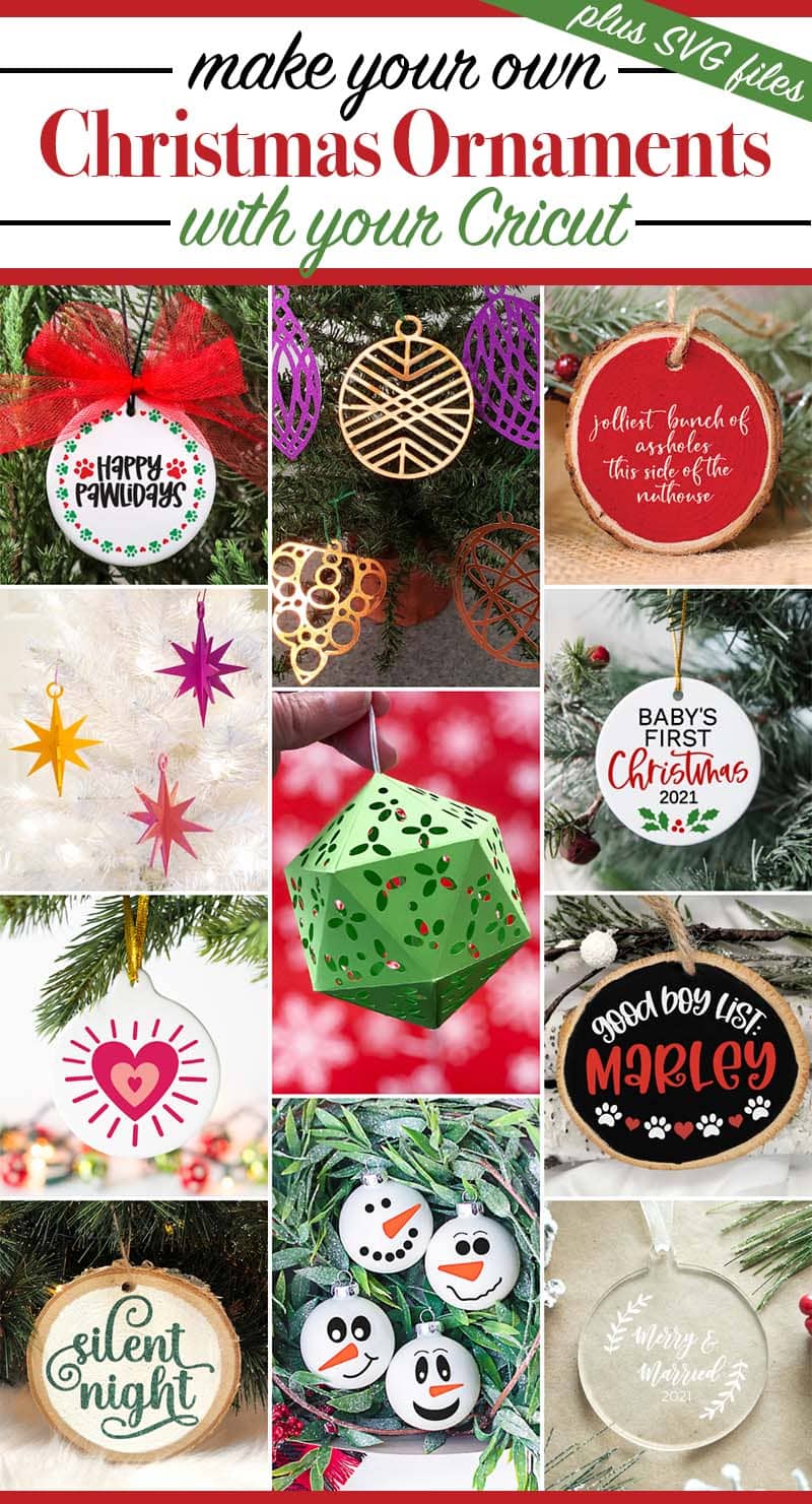 Ornaments to make with your Cricut plus SVG files