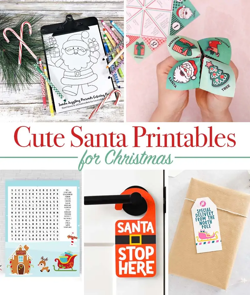 Cute Santa Printables - Christmas activities for the whole family