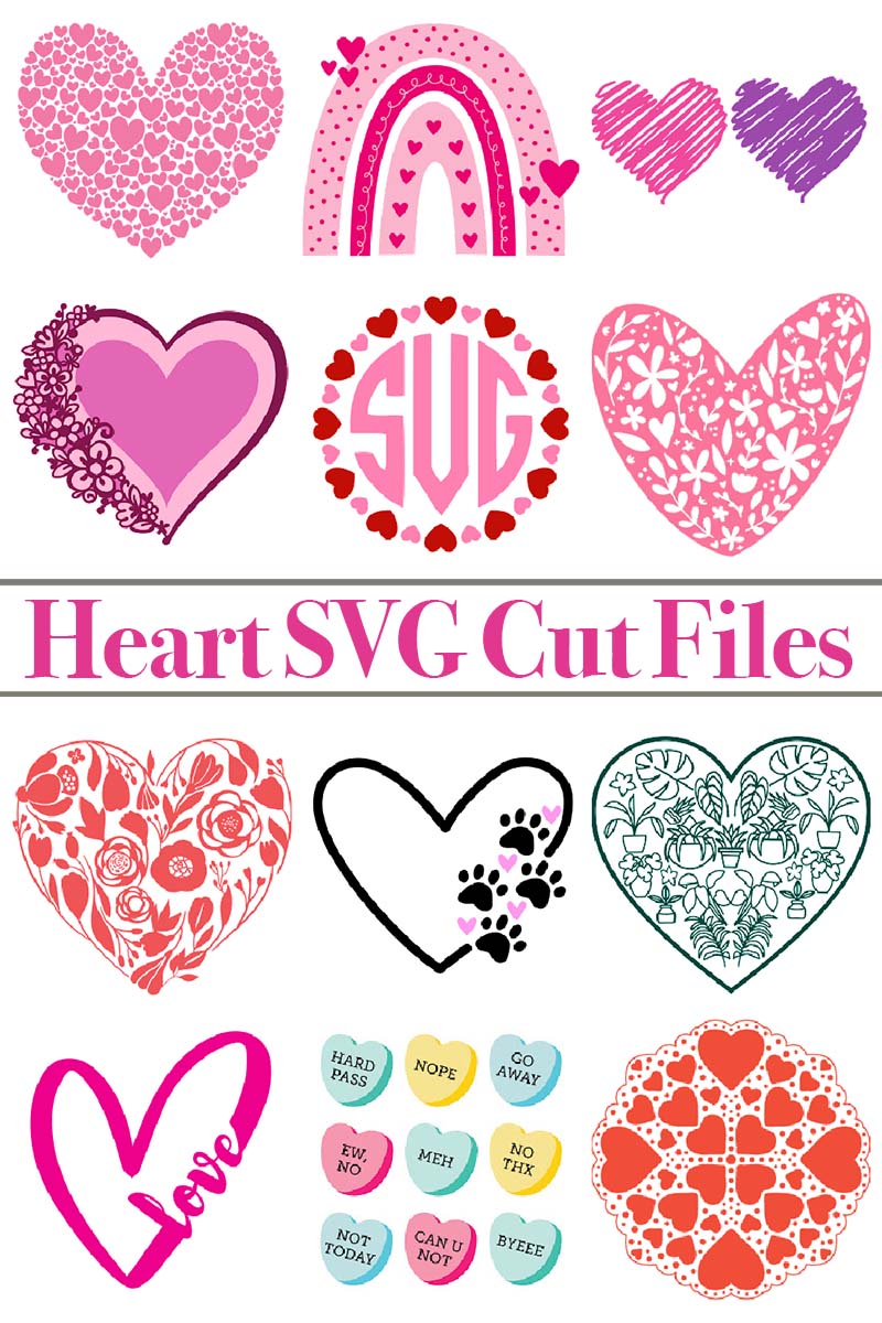 heart SVG cut file designs for Cricut Projects
