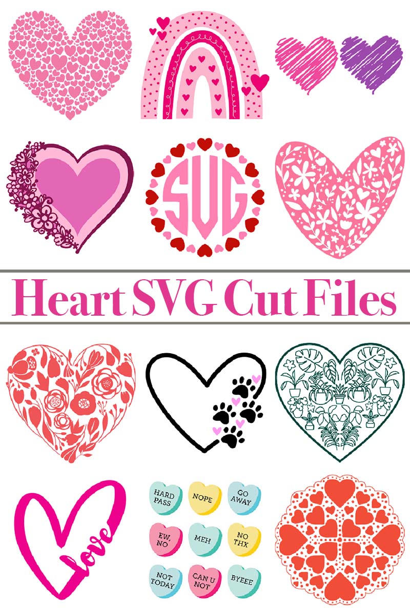 heart SVG cut file designs for Cricut Projects