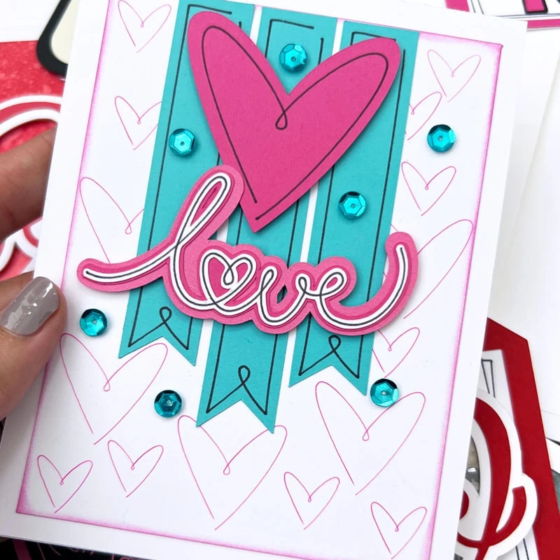 Heart and Love card designed by Amanda Tibbitts with Jen Goode art