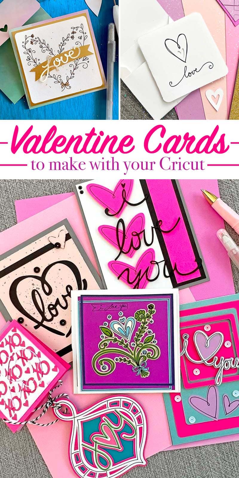 Valentine Cards to Make with Cricut and Jen Goode art