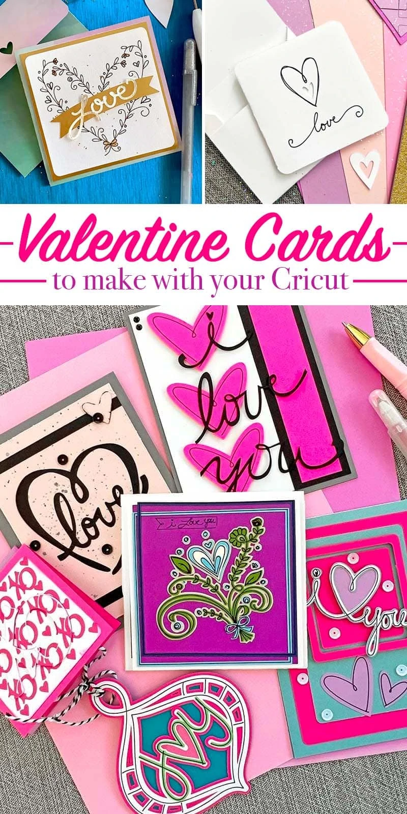 Valentine Cards to Make with Cricut and Jen Goode art