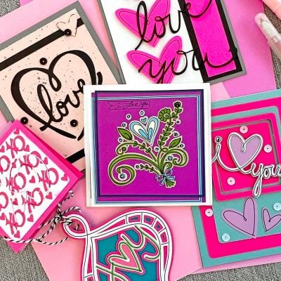 Valentine Cards to Make with Cricut and Jen Goode art