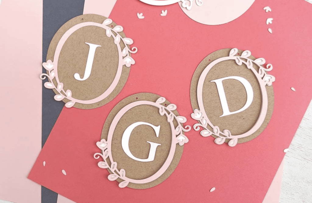 floral circle alphabet party banner by Jen Goode