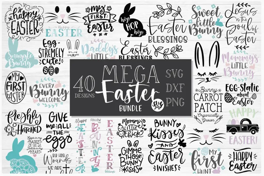 Big Easter Word Art SVG Bundle from SVG Bundles Co at Design Bundles