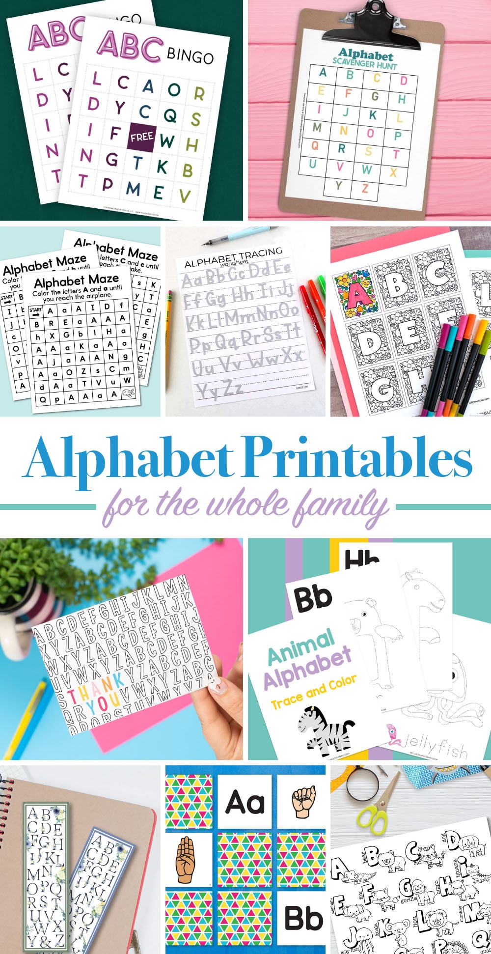 Alphabet printables and activities for the whole family