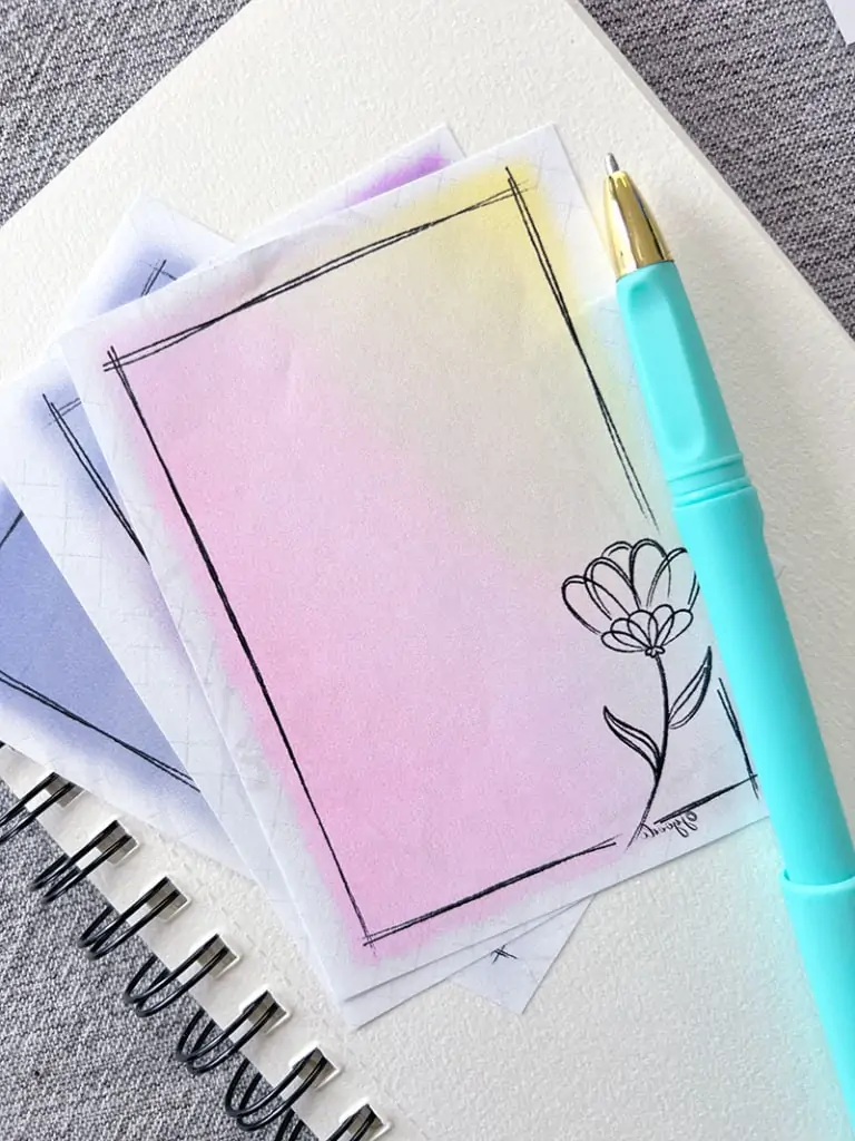 print your own pretty planner notecards - floral art by Jen Goode