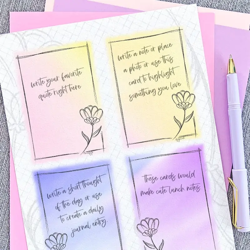 Floral Printable Planner Mini Cards - 100 Directions