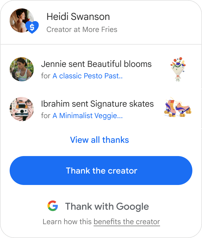 Thank with Google Example
