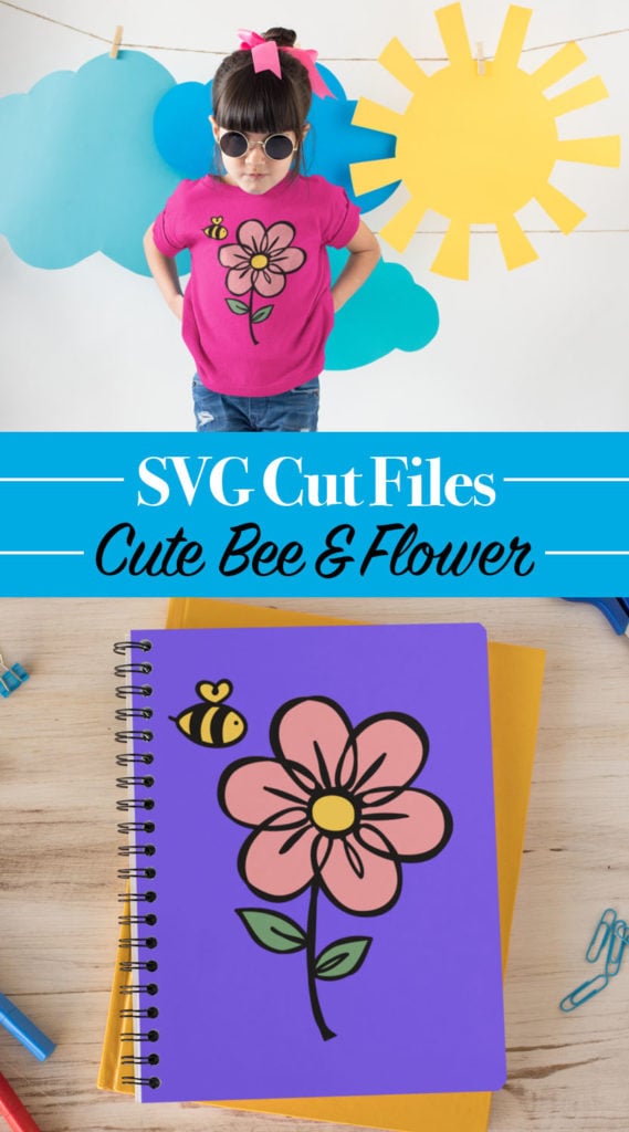 Summer Bee and Flower SVG cut file by Jen Goode