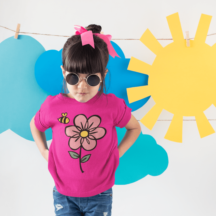 Cute summer bee and flower custom tshirt Cricut Project by Jen Goode