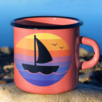 Sailboat SVG decorating a DIY mug by Jen Goode
