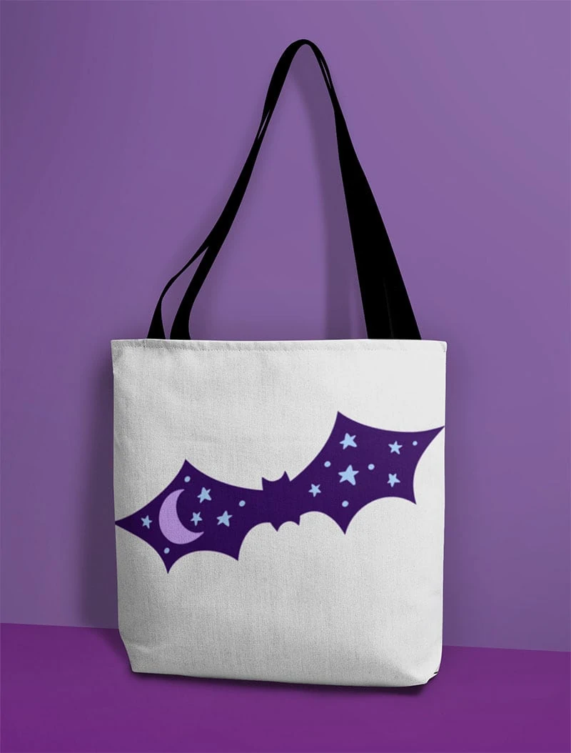 Make a tote bag with a this layered bat SVG file by Jen Goode