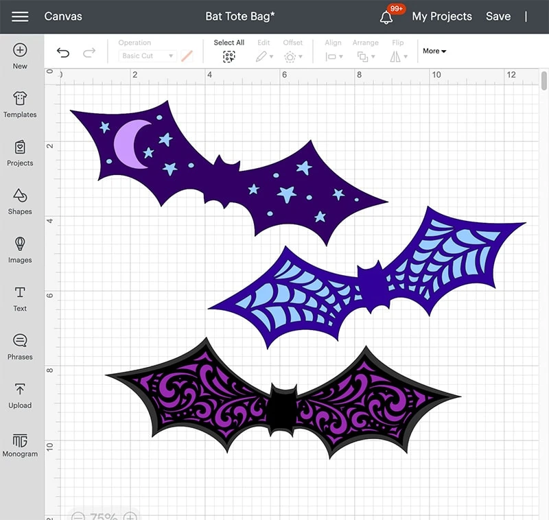 Bat SVG cut files designed by Jen Goode