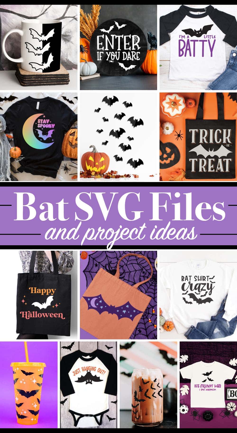 Bat SVG files to make all types of Halloween projects with your Cricut
